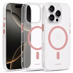 Liavec Glossy Magsafe Clear Case do Iphone 16 Pro różowy