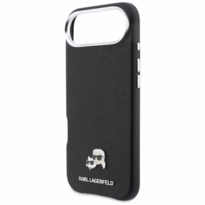 Karl Lagerfeld Karl & Choupette Head Pins Saffiano MagSafe Case for iPhone Air - Black