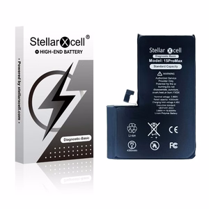 StellarXcell Diagnostic -akku Apple iPhone 15 Pro Max -puhelimeen, 4422 mAh (vakiokapasiteetti + laadukas BMS-kopio)