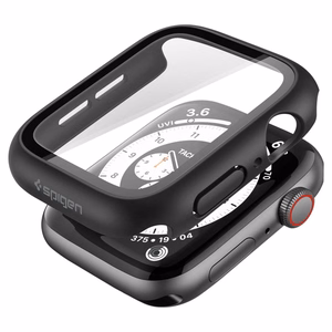 Spigen Thin Fit 360 -suojakuori mallille Apple Watch 44 mm – musta