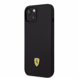 Ferrari FEHMSIP14SBK iPhone 14 6.1" musta/musta kova Silikoninen Metal Logo Suojakuori Magsafe
