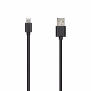 SEEK TOTI USB-A – Lightning, 2 m PVC datakaapeli 2A (ei-MFI), musta
