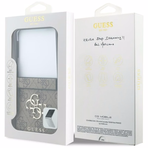 Ruskea Guess Big 4G Logo -suojakuori Samsung Galaxy Z Flip8 -puhelimelle