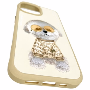 Nimmy Glasses Cool iPhone 15 -suojakuori - beige