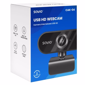 Savio CAK-04 web-kamera 720 MP 1280 x 720 pikseliä USB musta