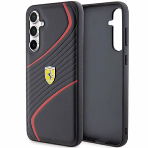 Ferrari Twist Metal Logo suojakuori Samsung Galaxy S23 FE:lle - musta