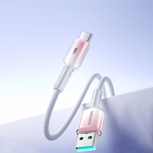 Joyroom S-A42 Crystal-Clear Series 3A USB-A - USB-C -kaapeli 1,2 m - valkoinen