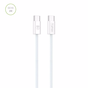 T-PHOX KAAPELI CC15-SARJA USB-C/USB-C 60W 3A 2M VALKOINEN