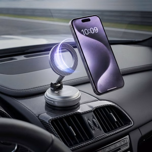 Forcell F-Grip Magic Mag magneettinen autoteline puhelimelle imukupilla, MagSafe-yhteensopiva – musta