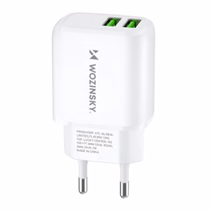 Wozinsky CUWCW 2.4A 2 x USB-A seinälaturi - valkoinen