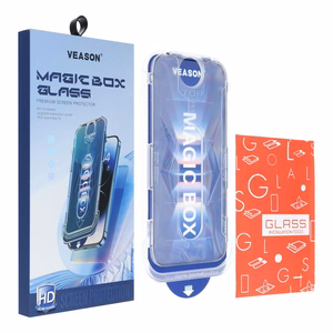 6D Pro Veason Easy-Install Glass + Applicator - iPhone 13 Pro Max / 14 Plus musta