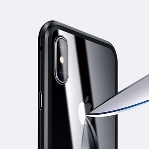 Wozinsky Full Magnetic Case Full Body etu- ja takakuori sisäänrakennettu lasi Vivo X60 musta läpinäkyvä musta läpinäkyvä