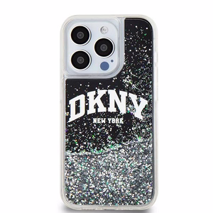 DKNY iPhone 15 Pro 6.1" Musta Suojakuori Liquid Glitter Big Logo
