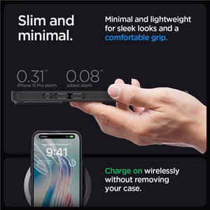 Spigen Ultra Hybrid iPhone 15 Pro Suojakuori - Kirkas Musta