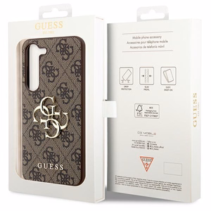 Guess GUHCS23S4GMGBR S23 S911 ruskea/ruskea kovakotelo 4G Big Metal Logo