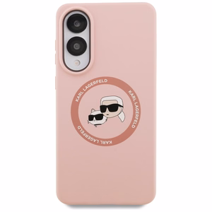 Karl Lagerfeld Magneettinen Silikoninen Suojakuori Samsung Galaxy S25 Edge:lle - Vaaleanpunainen