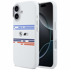 BMW M Silicon Horizontal Line MagSafe Suojakuori iPhone 17:lle - Valkoinen