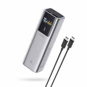 CUKTECH CKPB100PGLBL varavirtalähde, 10000 mAh, 150 W, USB-C / USB-A, harmaa
