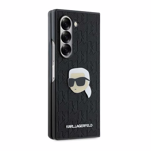 Karl Lagerfeld Saffiano Monogram Head Pin Suojakuori Samsung Galaxy Z Fold 6:lle - Musta