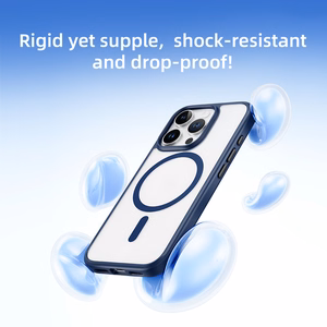 Rock Guard Series magneettinen suojakuori Iphone 15 Plus -puhelimelle, läpinäkyvä-musta