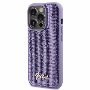 Guess Sequin Script Metal Suojakuori iPhone 15 Pro Max:lle - violetti