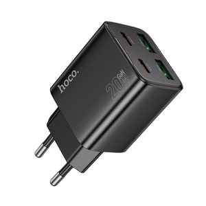 Puhelinlaturi Hoco 2 x USB C + 2 x USB A QC3.0 PD 3A 20W N55 musta