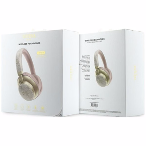Wireless headphones Guess ENC 4G Gold Script Metal pink