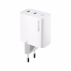 Forever TC-06-65CC GaN PD QC charger 2x USB-C 65W white