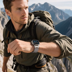 Tech-Protect Milano Vanguard -ranneke Apple Watchille (44 / 45 / 46 / 49 mm) - Titanium
