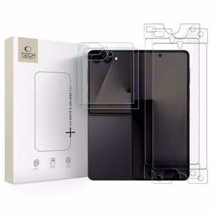 Tech-Protect protection set for Samsung Galaxy Z Flip 7 / 8: Glass Fit+ tempered glass, 2 pcs., and Hydro Flex+ hydrogel film, 2 pcs.