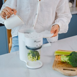 Momini YummyMaker 5-in-1-höyrytehosekoitin vauvanruoalle, itsesterilointitoiminto