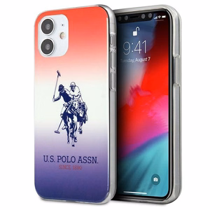 US Polo Assn. Gradient Pattern Collection suojakuori laitteelle iPhone 12 mini, punainen / sininen
