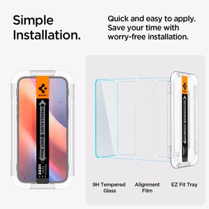 Spigen Glas.tR EZ Fit Karkaistu lasi iPhone 15 / 16:lle