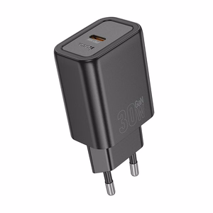 Laturi Hoco N63 30W GaN USB-C/USB-A musta