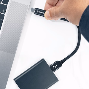 Crong Armor Link USB-A–USB-C-kaapeli, 25 cm, 60 W PD, 3 A, musta