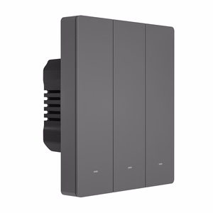 SONOFF M5-3C-80 älykäs Wi-Fi-seinäkytkin (3-kanavainen, kehykseen, grafiitti)