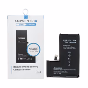 AmpSentrix Basic -akku iPhone 15 PRO -puhelimelle (suuri kapasiteetti 3480 mAh)