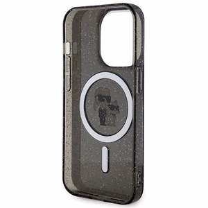 Karl Lagerfeld Karl&Choupette Glitter MagSafe case for iPhone 15 Pro - black