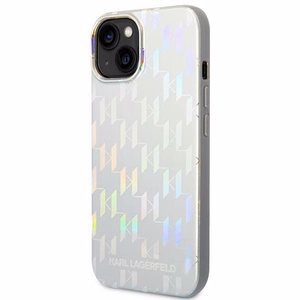 Karl Lagerfeld KLHCP14MLGMMSV3 iPhone 14 Plus 6.7 "kovakotelo hopea / hopea Monogrammi Iriseva hopea