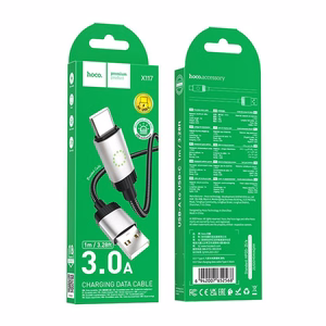 Kaapeli USB-A USB-C Hoco 3A 1 m X117 musta