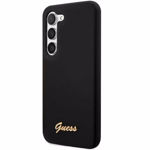 Guess GUHCS23MSLSMK S23+ S916 musta/musta kovakuori Silikoninen Vintage Gold Logo