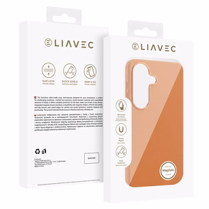 Liavec Silky suojakuori metallisella kamerakehyksellä Samsung Galaxy S26 -puhelimelle oranssi