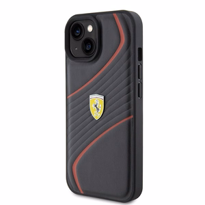 Ferrari FEHCP15SPTWK iPhone 15 6,1 musta/musta kovakuori Twist Metal Logo