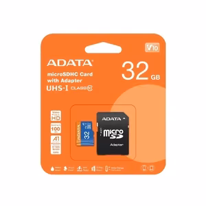 Memory card ADATA microSD 32GB (MicroSDHC UHS-I Class 10 U1) + SD adapter