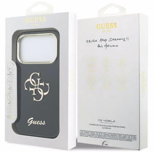 Guess IML 4G Script Metal Suojakuori iPhone 17 Pro:lle - Musta