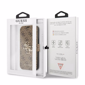 Guess GUBKP13X4GMGBR iPhone 13 Pro Max 6.7" ruskea/ruskea kirja 4G Iso metalli logo