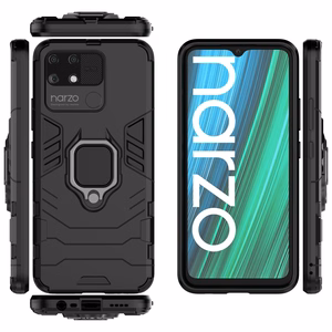 Ring Armor tough hybrid case cover + magnetic holder Realme Narzo 50A black