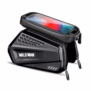 WILDMAN matkalaukku polkupyörän rungolle vetoketjulla, 1,2L (4"-7"), ES6, musta