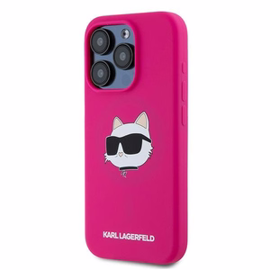 Karl Lagerfeld Silicone Choupette Head MagSafe silikoninen suojakuori iPhone 15 Pro Max:lle - vaaleanpunainen