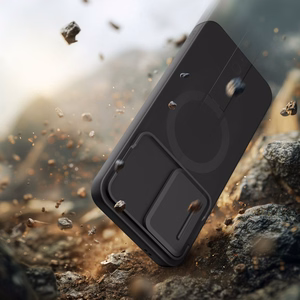 Tech-Protect Kevlar Aura MagSafe -suojakuori Samsung Galaxy A57 -mallille, musta ja oranssi
